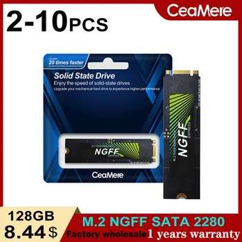 Commercio all'ingrosso 10 pezzi M.2 2280 SATA3 ad alta velocità compatibile con stato solido protocollo NGFF SATA da 128 GB compatibile con PS5 Xbox Steam Deck 1