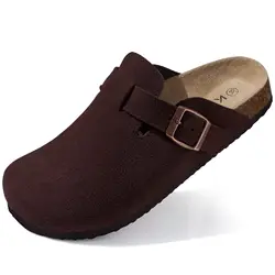 Shevalues Unisex Soft Footbed Suede Sandals with Arch Support - 39 (Cow suede-Coffee)
