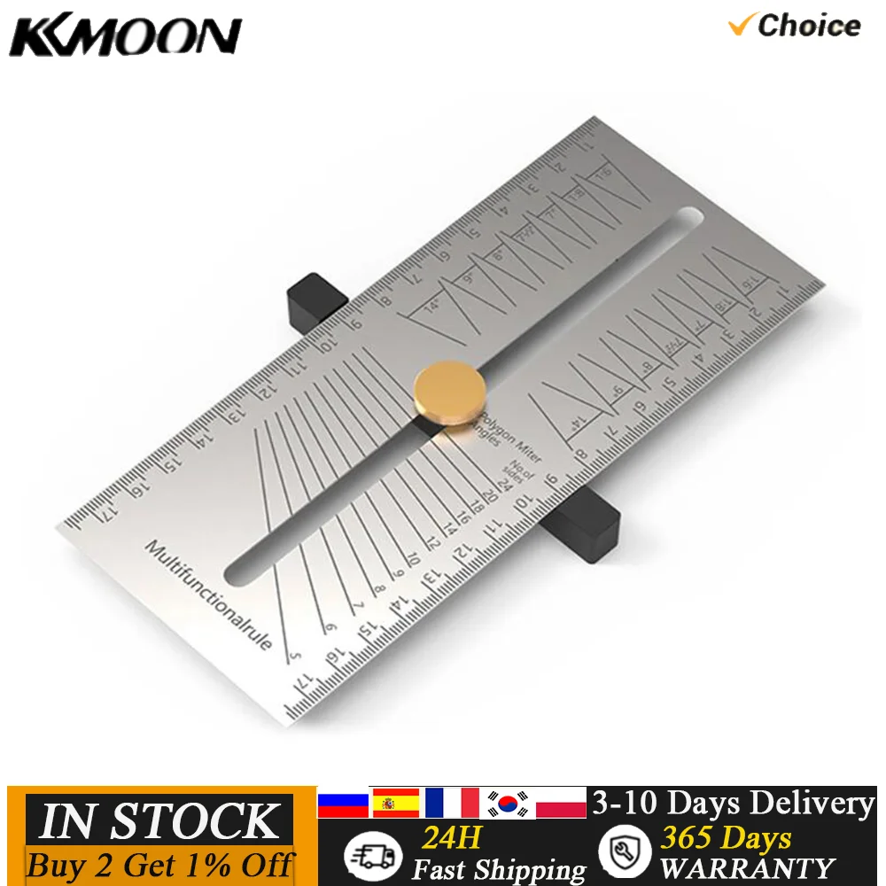 스테인리스 스틸 각도 눈금자 경사 게이지, 목공 스크라이버 각도기, 조정 가능..