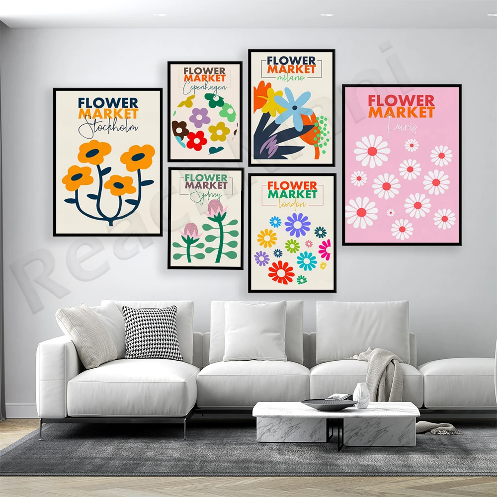 

Copenhagen, London, Sydney, Stockholm, Paris Flower Market, Milan Matisse Flower Poster, Flower Market, Aesthetic Flower Wall Ar