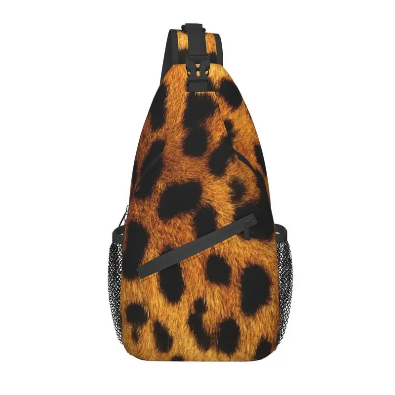 Good Leopard Skin Texture Crossbody Sling Backpack Men