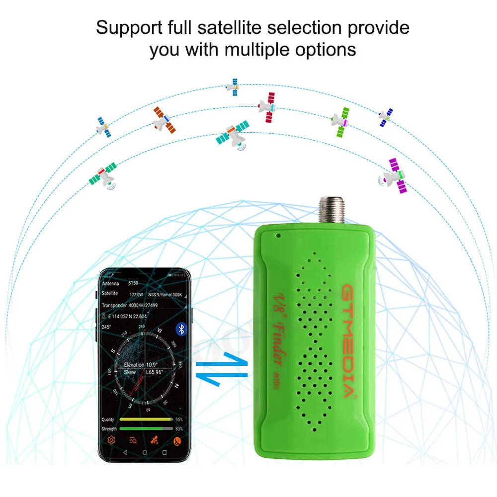 V8 SAT Finder BT03 Mini Satfinder Bluetooth DVB S / S2 Digital Signal Satellite Receiver TVDvb Dvb-s2 Multi digital tv decoder