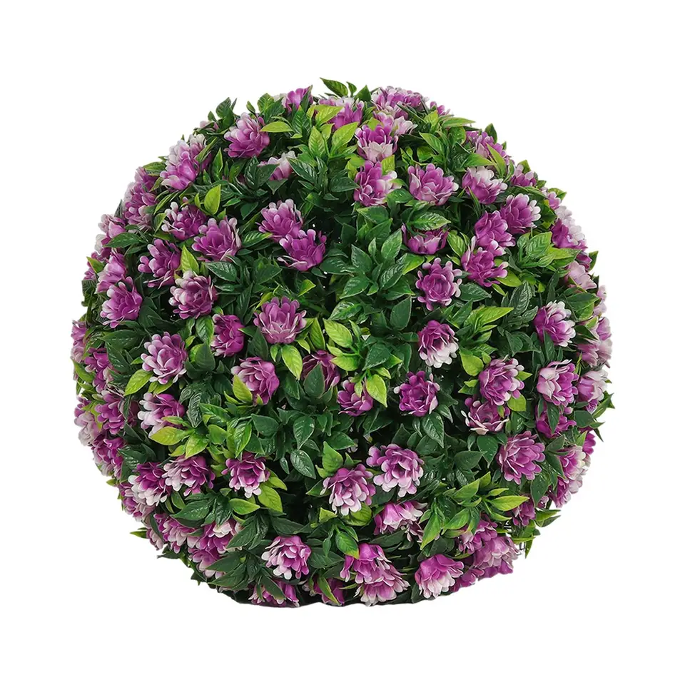 Piante di Bosso Artificiali a Palla 2 pz 35 cm Luce Solare LED