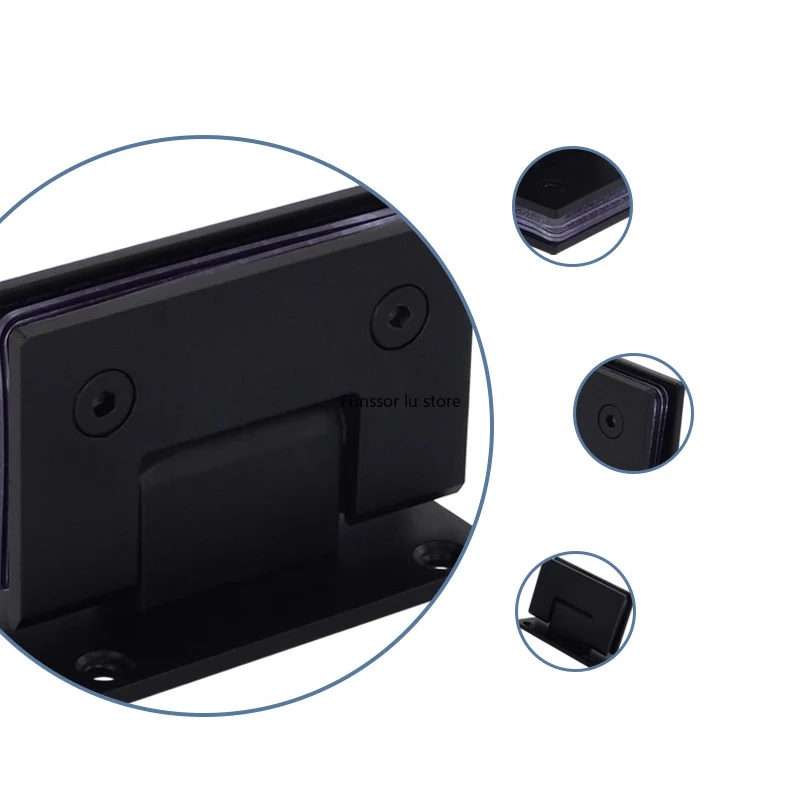 Door Hinges Stainless Steel Hinges Stainless Steel Frameless Glass Black Door Hinge 90 Degrees Bathroom Clamp Bathroom Folding Glass Clip Package Mail