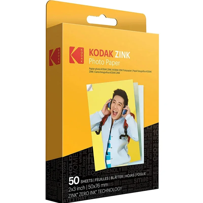 10/20/30/50/100 Sheets Kodak 2"x3" Premium Zink Photo Paper Compatible With Kodak Smile, Step, PRINTOMATIC Photo Paper instant film paper