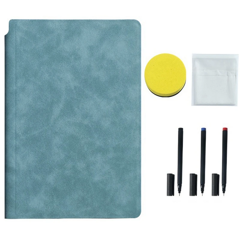

Erasable Small Whiteboard A5 Notebook Leather Portable Draft Book Writing Board Desktop Notepad