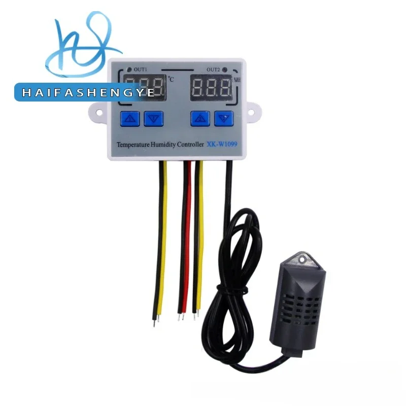 Dual Display Digital Temperature Humidity Controller DC 12V 24V AC 110-220V Thermostat Humidistat Regulator Incubator, temperature humidity controller