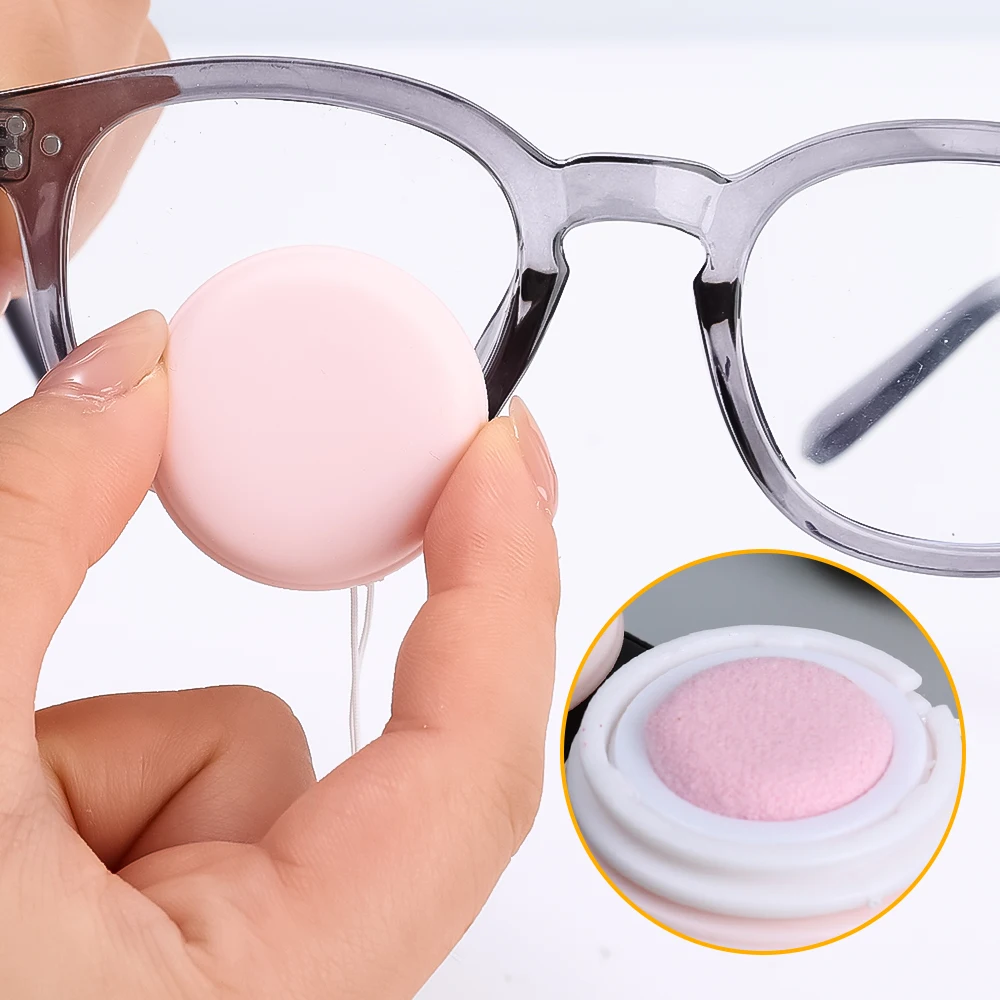 Mobile Phone Screen Wipe Round Shape Portable Mini Screen Cleaning Cloth with Dust Plug Pendant Cleaner for iPad Phones Glasses 4