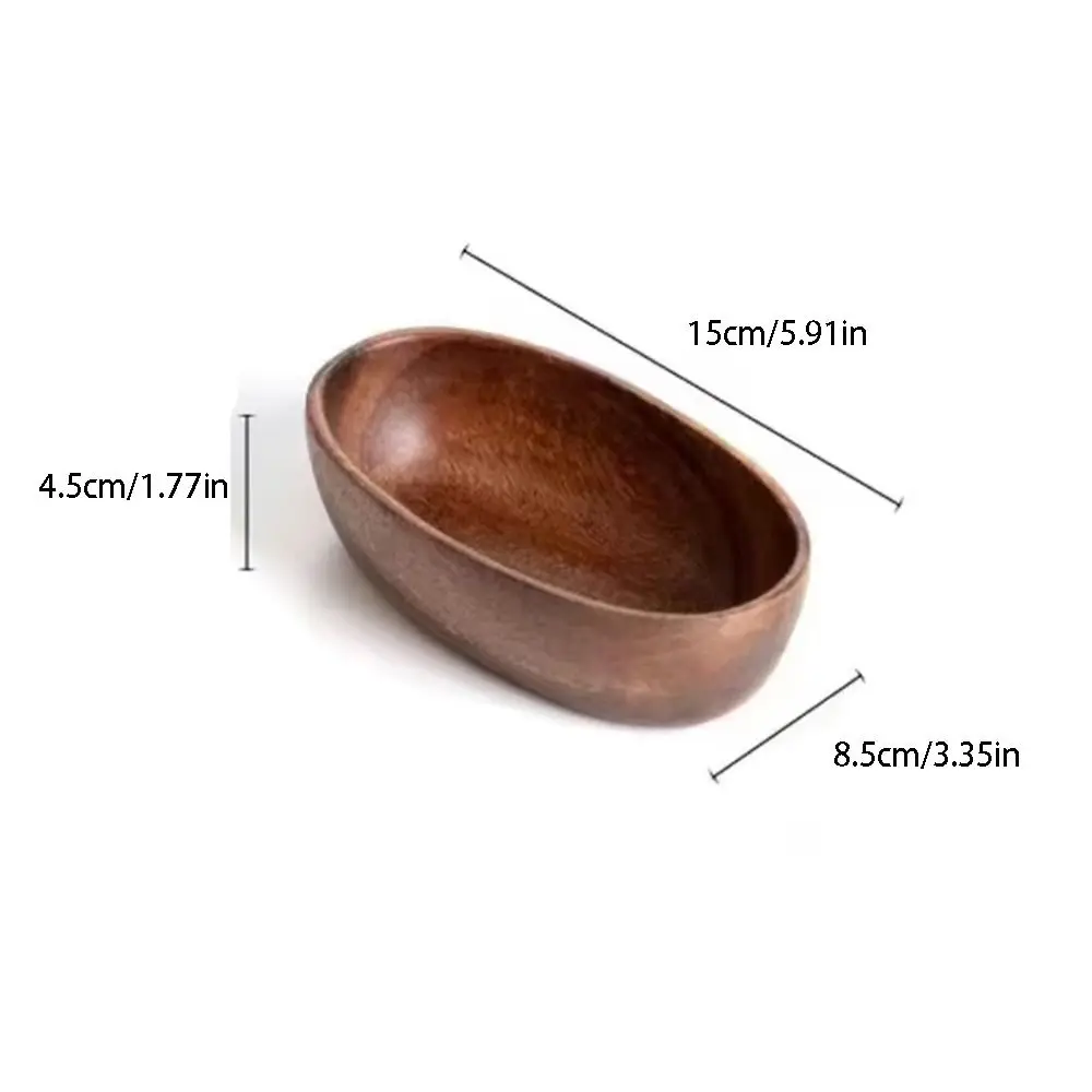 Multifunctional Japanese Style Boat-shaped Bowl Natural Durable Salad Bowl Handcrafted Wood Tray Wedding Reception