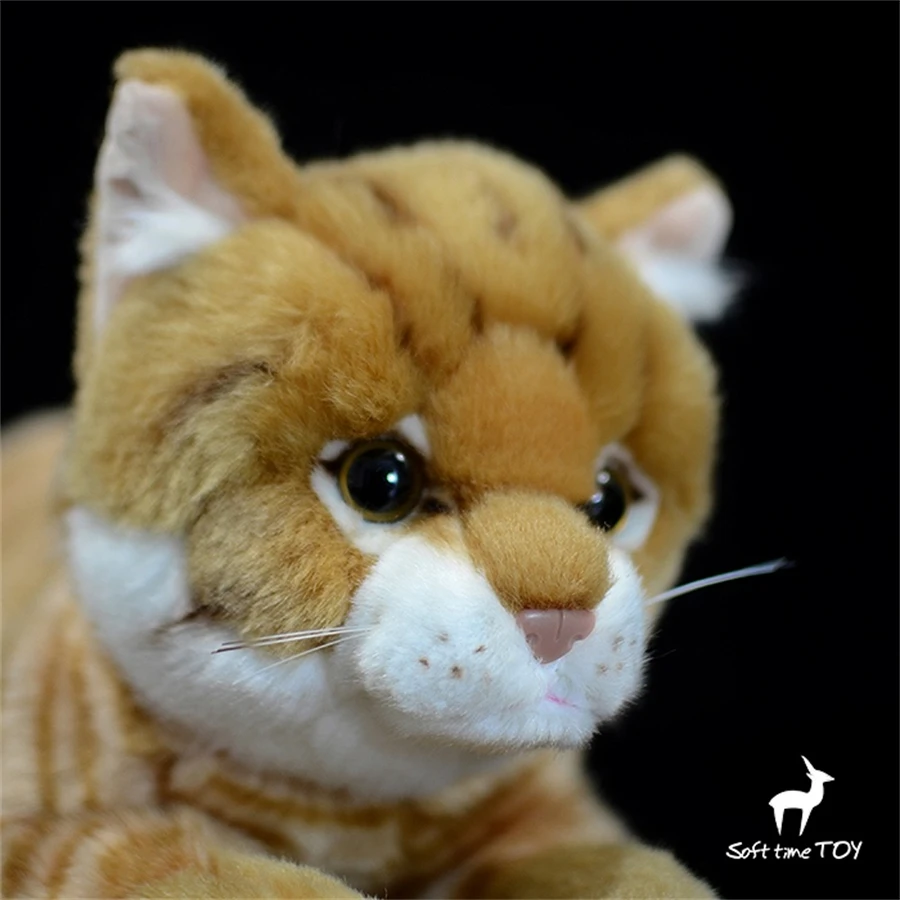 Tiger Cat High Fidelity Anime Cute Plushie Caracal Bush Cat Plush Toys Lifelike Animals Simulation Stuffed Doll Kawai Toy Gifts 5