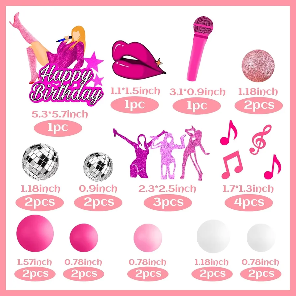 2 Pezzi Cake Topper Cantante Musicale – Decorazioni Per Torta Con Scritta Happy Birthday – Per Feste A Tema Musica E Concerti - 2