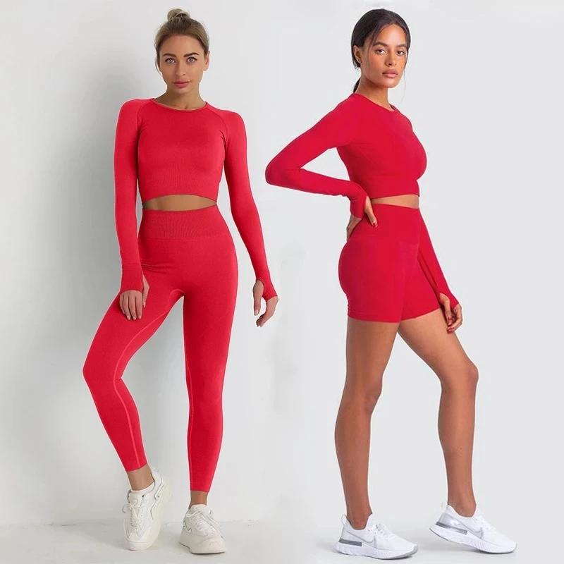 Energy Seamless Yoga Set Sport Outfit For Woman Gym Clothing Fitness Long Sleeve Crop Top High Waist Leggings Running Sportswear sports bra set,gym workout set,yoga pants set,yoga set,fitness set,sportswear set,sports set