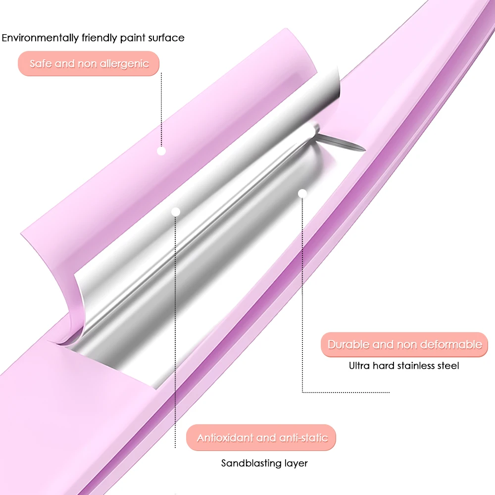 New Arrival 402 Stainless Steel Lash Grafting Tools 45 Degree Non-magnetic High Precision Curved Lashes Tweezers Easy to Operate 5