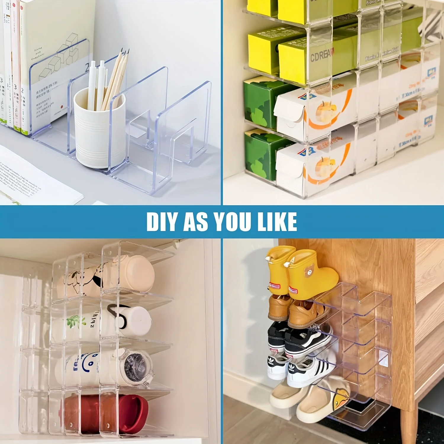 Acrylic handbag storage rack handbag divider organizer luxury bags storage rack for women transparent partition display cabinet
