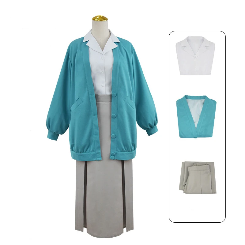 Disfraz de Anime Anemo Nemo para mujer, abrigo azul, uniforme escolar, camisa, falda, traje de fiesta de Halloween