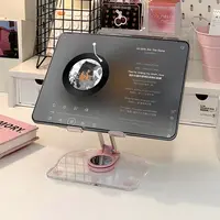 Flat Stand Acrylic Transparent Adjustable Desktop Phone Stand Desktop Universal Lazy Dormitory Good Computer Storage Rack, Light 2