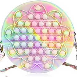 Sac à main rond en Silicone pour filles et femmes, sac à bandoulière en forme de bulle, sac à main pour dames, jouet sensoriel d'autisme 