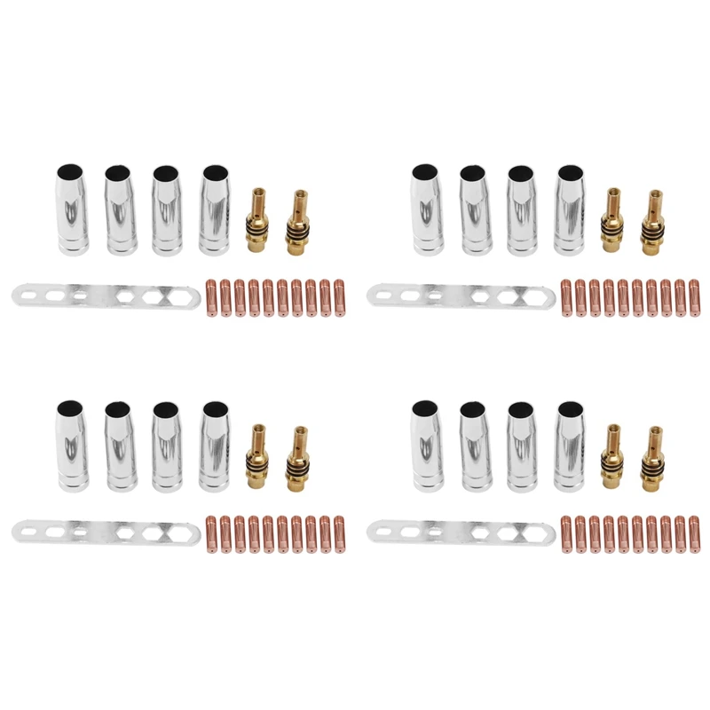 

ABSF 68Pcs 15Ak Mig/ Welding Nozzle Contact Tips 0.8X25mm M6 Gas Connector Holder Set