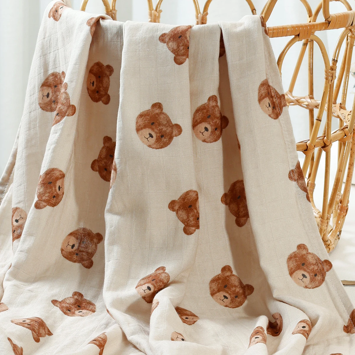 Kangobaby #My Soft Life# Premier Bamboo Cotton Baby Muslin Swaddle Blanket Breathable Newborn Wrap Infant Bath Towel 120x110cm 5
