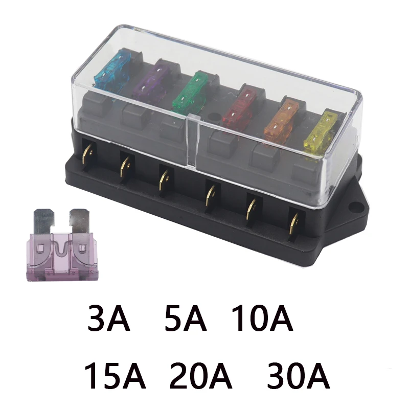 Description Picture 6 of item4/6/8/10/12 Way Car Fuse Holder Car Fuse Box Truck Auto Blade with 4/6/8/10/12 Fuses for 12V 32V ATO Standard Circuit