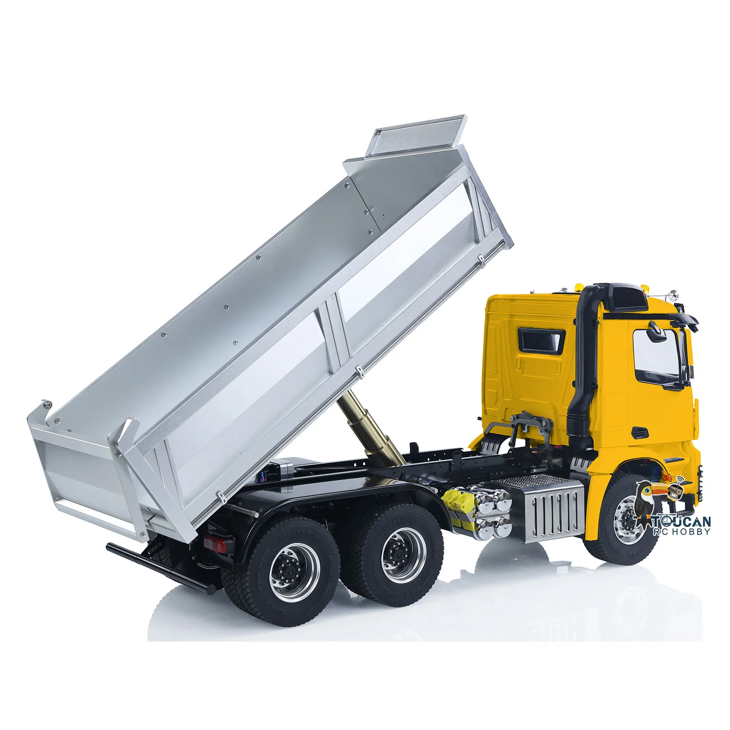 Toys 1/14 6x6 RTR Metal Chassis Hydraulic RC Dumper Truck Sound Light DIY Cabin TOUCAN Radio Control Car Model Vehicle for Boys 5