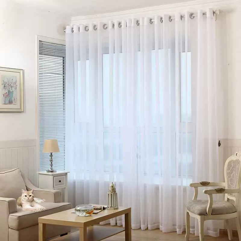 White Sheer Voile Curtains 1