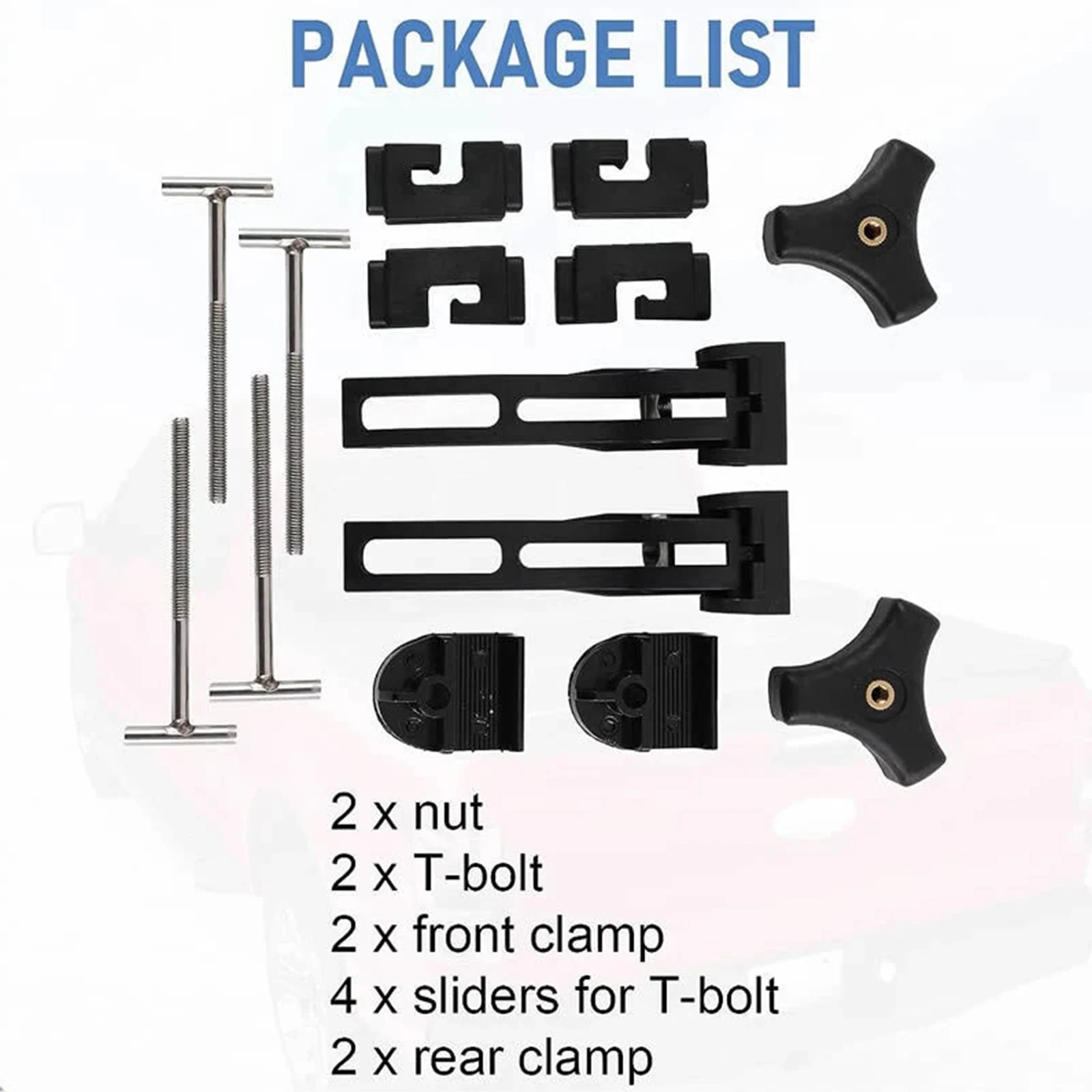 Universal Replacement Parts Tonneau Cover Clamp Truck Bed Cover Clamp Bolts Set for Hard Tri-Fold Tonneau Cover Rear