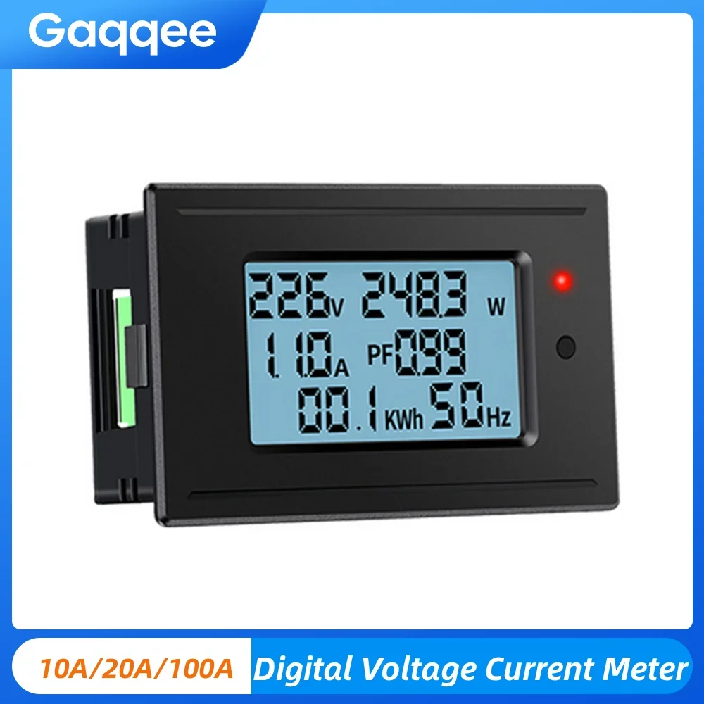 Monitor Palco 6 IN 1 LCD Digital AC 20A 100A 110V 220V Voltage Energy Meter 947237