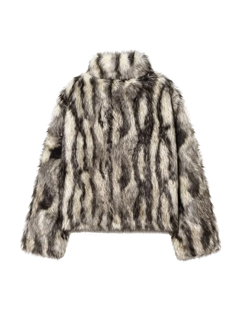 2025 Women Elegant Faux Fur Jacket Coat Autumn Winter New Thick Warm Furry Short Coats Fashion Ladies Clothing Outerwears