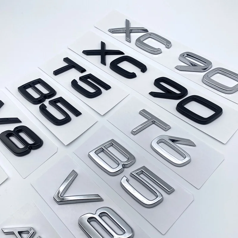 ABS Auto Kofferbak Letters Logo Embleem Badge Stickers Voor C30 V40 V60 V90 S40 S60 S80 S90 S80L XC40 XC60 XC90 AWD T4 T5 T6 T8 – koop de beste producten in