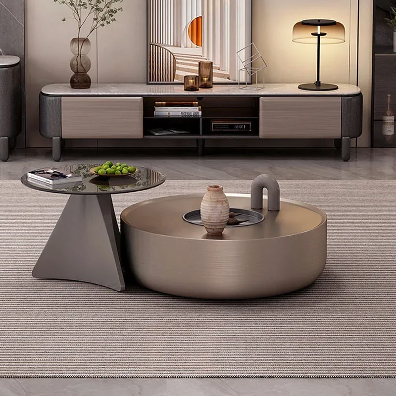 

Simple Japanese Side Table Round Sofa Living Room Coffee Table Center Hallway Mueble Entrada Recibidor Decoration Accessories