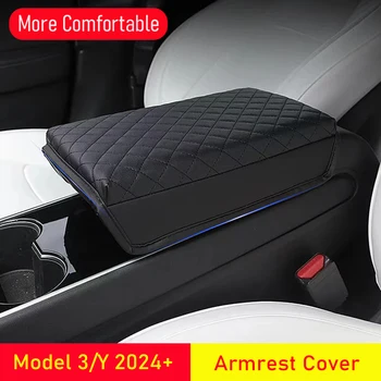 Armrest Cover Box Cushion for Tesla Model Y Juniper 2025–2026 & Model 3 | PU Leather Anti-Scratch Center Console Protector