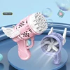 23 Holes Angel Bubble Gun Rocket Bubbles Machine Gun Shape Automatic Blower with Bubble Liquid Toys for Kids Children's Day Gift 1