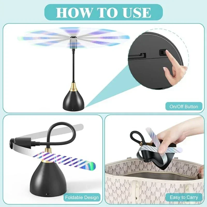 Portable Fly Repellent Fan 2/3PC for Picnics and Barbecues