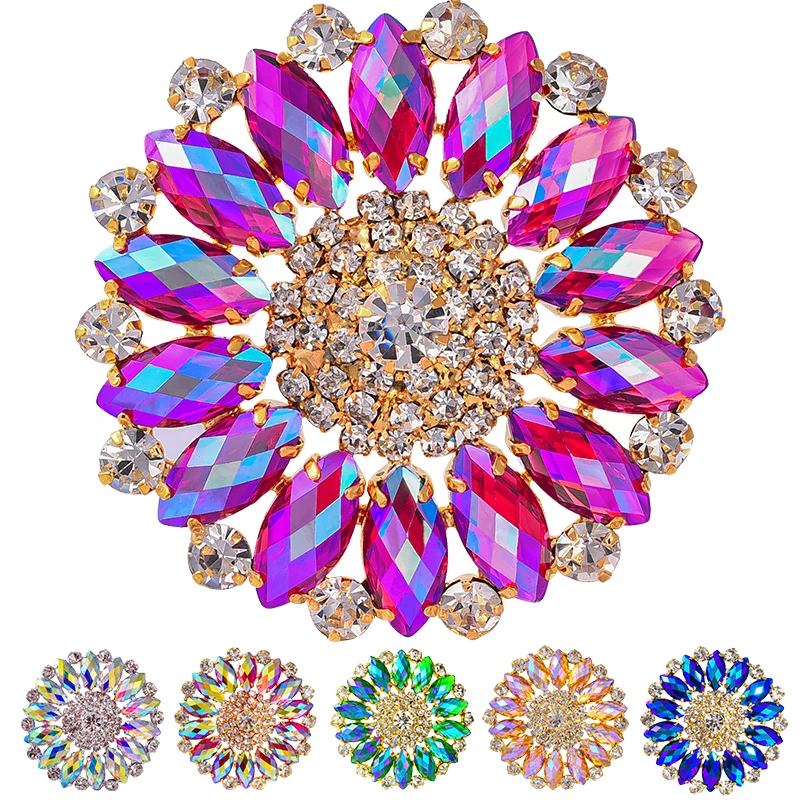 Colorful Glitter Crystal Sewing Rhinestones Applique Gold Silver Bottom Sewing Accessories diy 1pcs 5cmX5cm sew on rhinestones,sewing rhinestones,rhinestone accessories