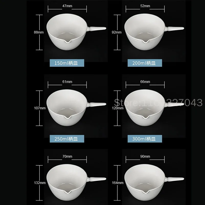Ceramic evaporating dish with handle,Capacity 50ml~1000ml,Ceramics crucible