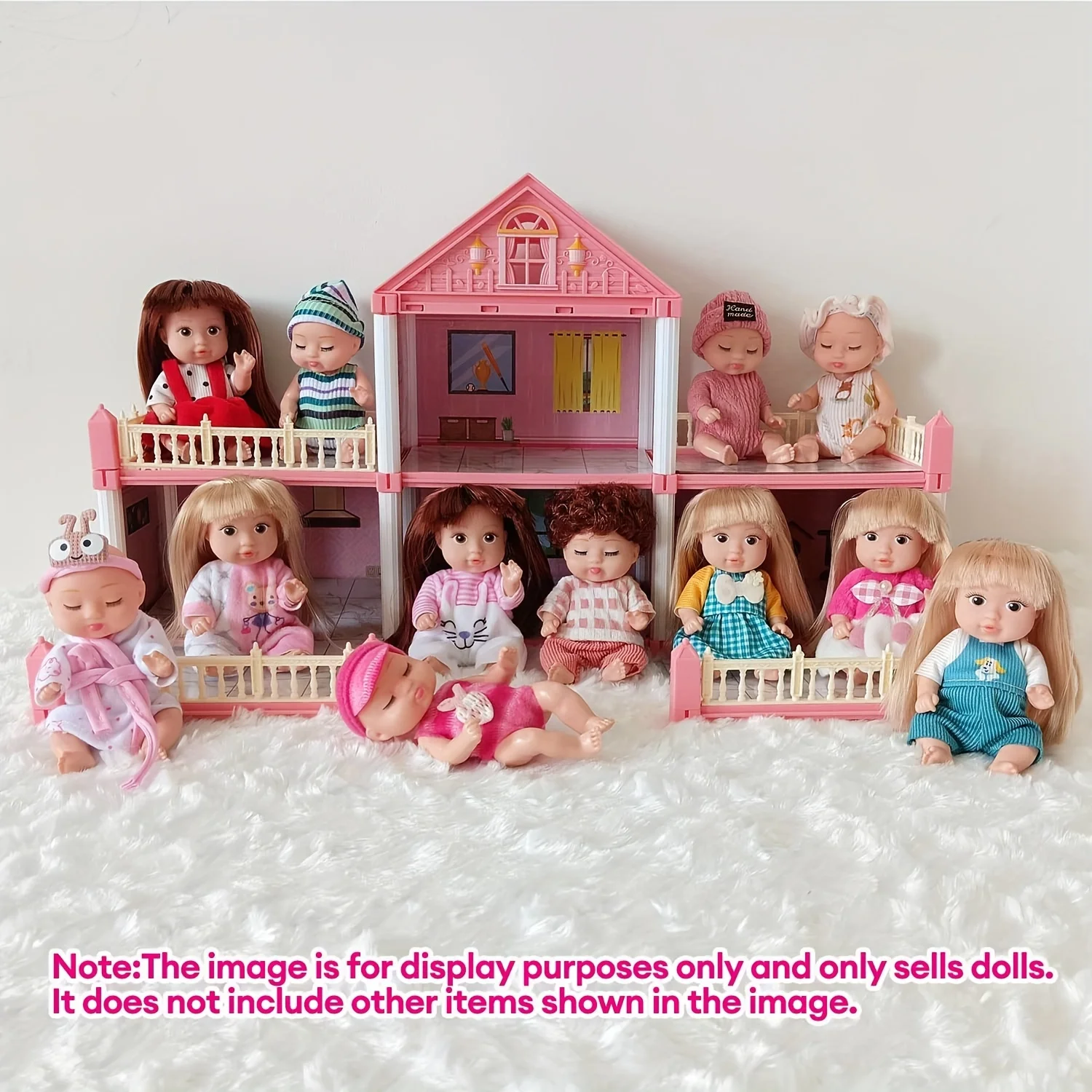 Kit giocattolo per bambole rinate da 6 pezzi, giocattolo per bambole principessa di simulazione, mini bambino che dorme carino con accessori per vestiti, regalo di compleanno per bambini - immagine 3
