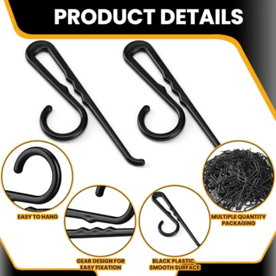 200 Pcs Plastic Sock Hangers Long Non Slip Sock Hanger Clip 3.4in Display Hooks for Retail Stores Boutique Shops and Vendor Sho