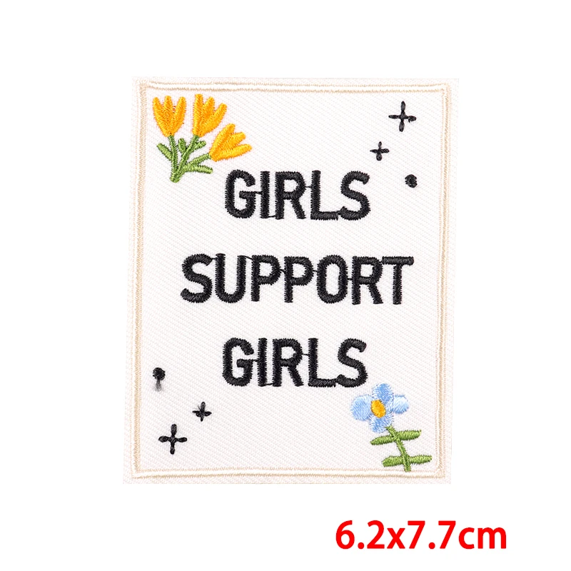 페미니스트 패치 소녀 파워 의류에 수 놓은 패치 의류에 대한 패치에 철 의류 자켓에 열 접착 패치