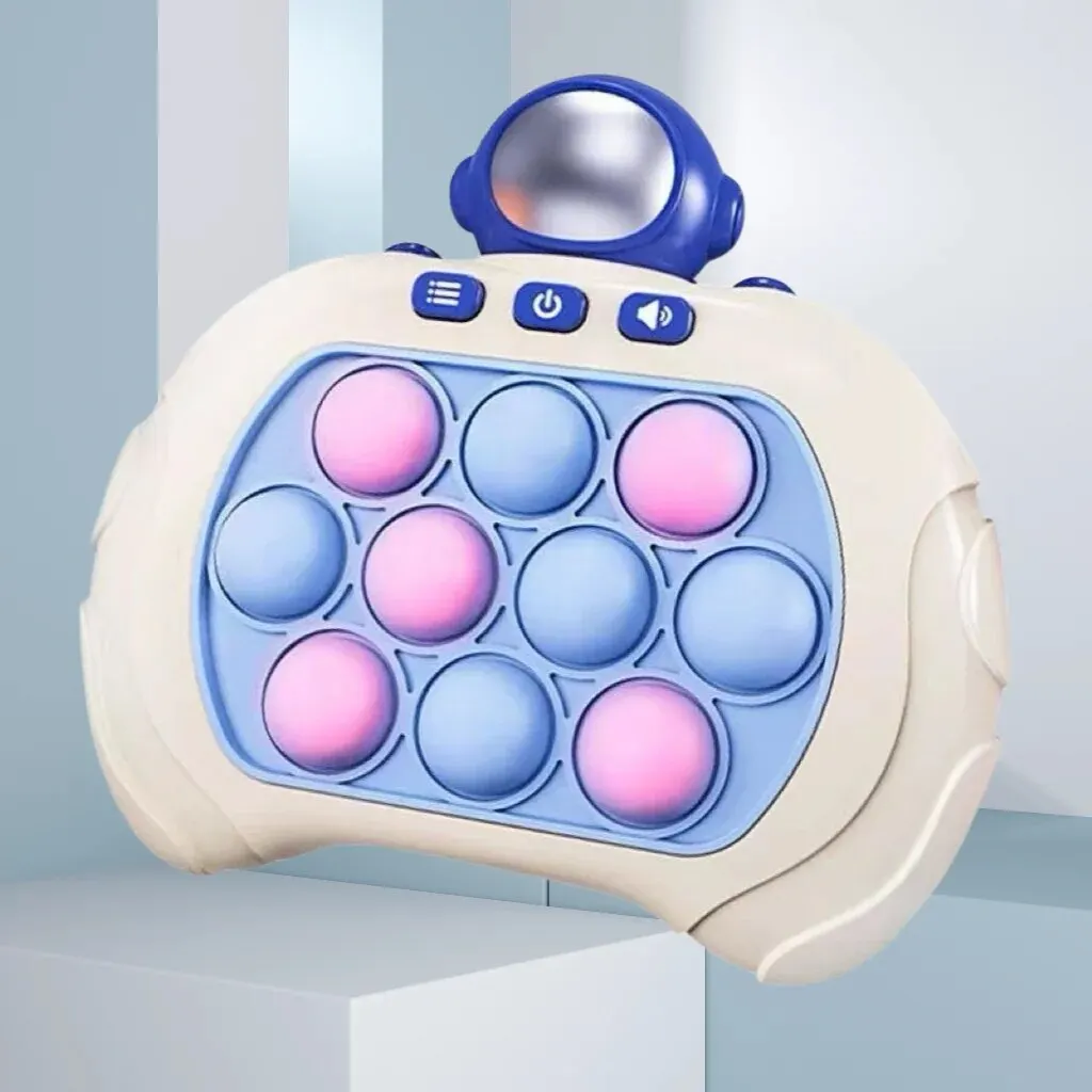 Rompecabezas de burbujas con astronauta para niños, juego de descompresión para niños, juguete para empujar rápidamente, juguete para hacer estallar burbujas con luz, juguetes para golpear a un topo