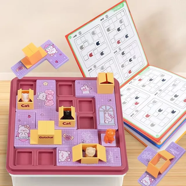 Kids Cat Express Box Board Puzzle Logic Game Education Learning Toy Children Training Spatial Planning Family Party Game 4