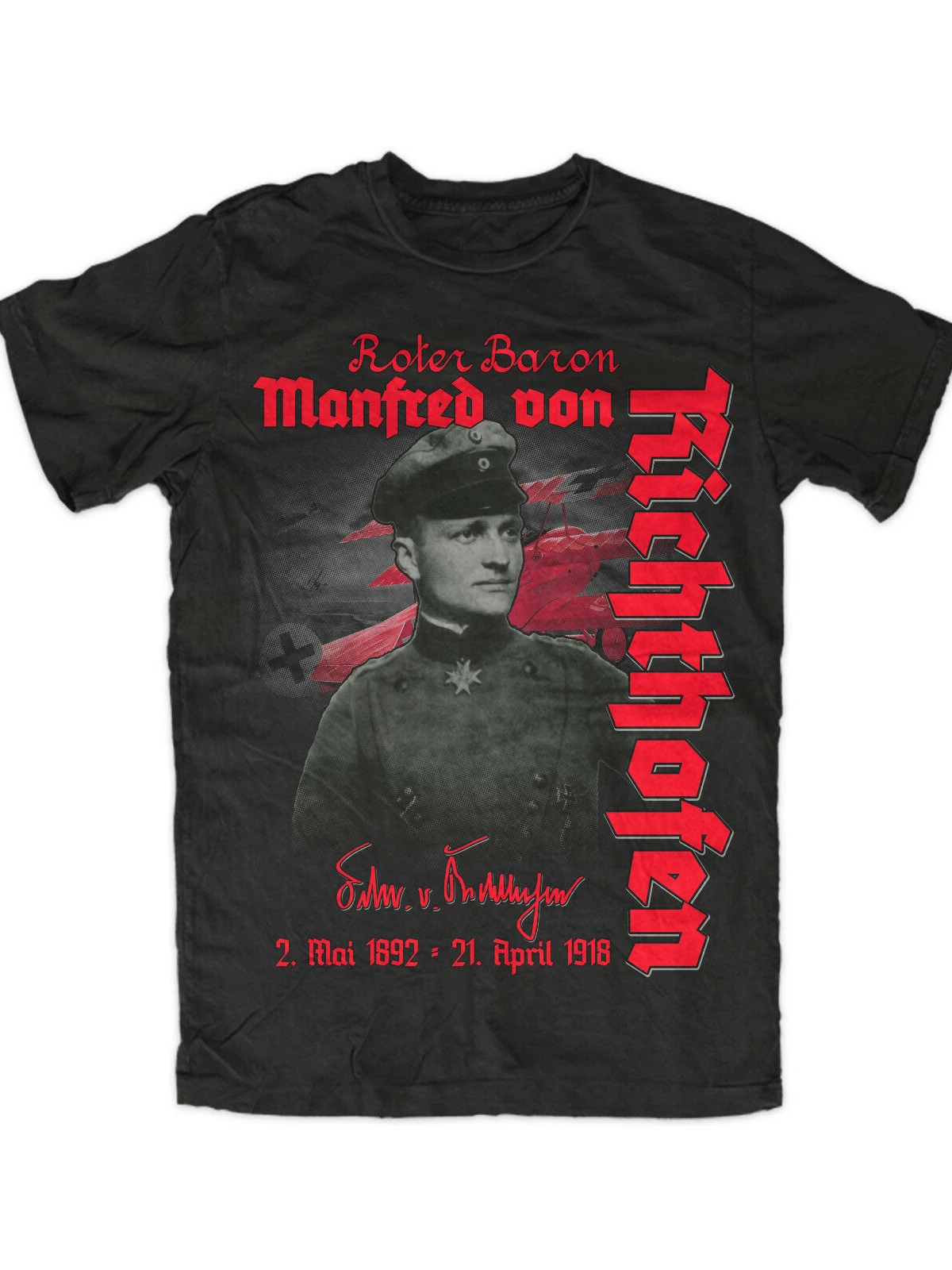 Flying Circus Focker D1 Albatros 1WK Red Baron Richthofen T-Shirt. Premium Cotton Short Sleeve O-Neck Mens T Shirt New S-3XL 2