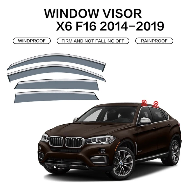 For BMW X6 E71 F16 G06 Window Visor Car Rain Shield Deflectors Awning Trim  Cover Exterior Car Accessories Window Rain Visor - AliExpress