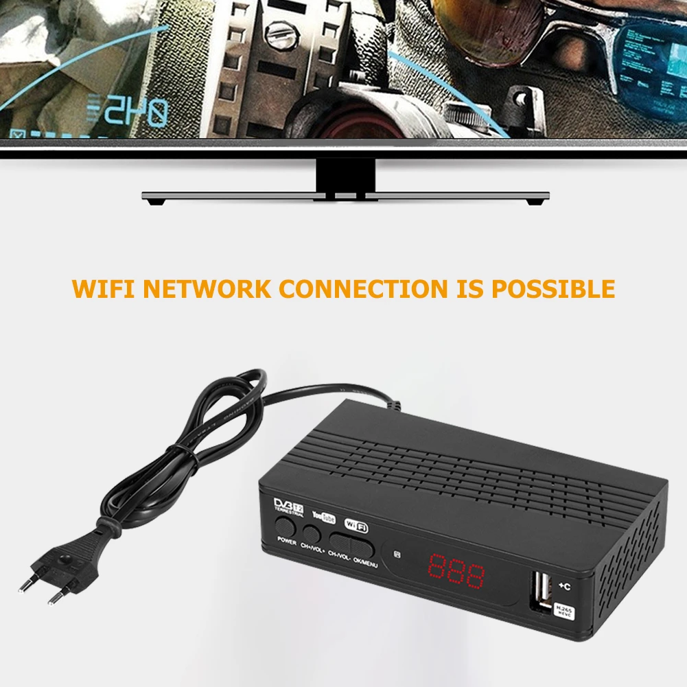 DVB-T2 H.265 Digital TV Box Converter Video Receiver Player IPTV Set Top Box Smart TV BOX STB DVD HIFI Amplifier high quality tv stick