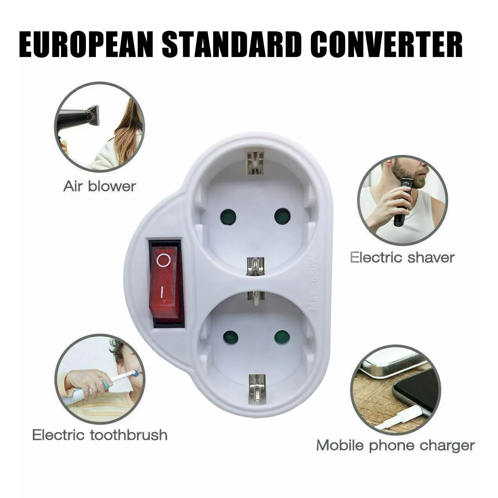 EU Standard Multiple Plug 250V 16A Double Socket Outlet Adapter Plug Socket Conversion Power Switch With J1O4 power plug adapter power socket adapter conversion plug plug conversion socket universal socket adapter