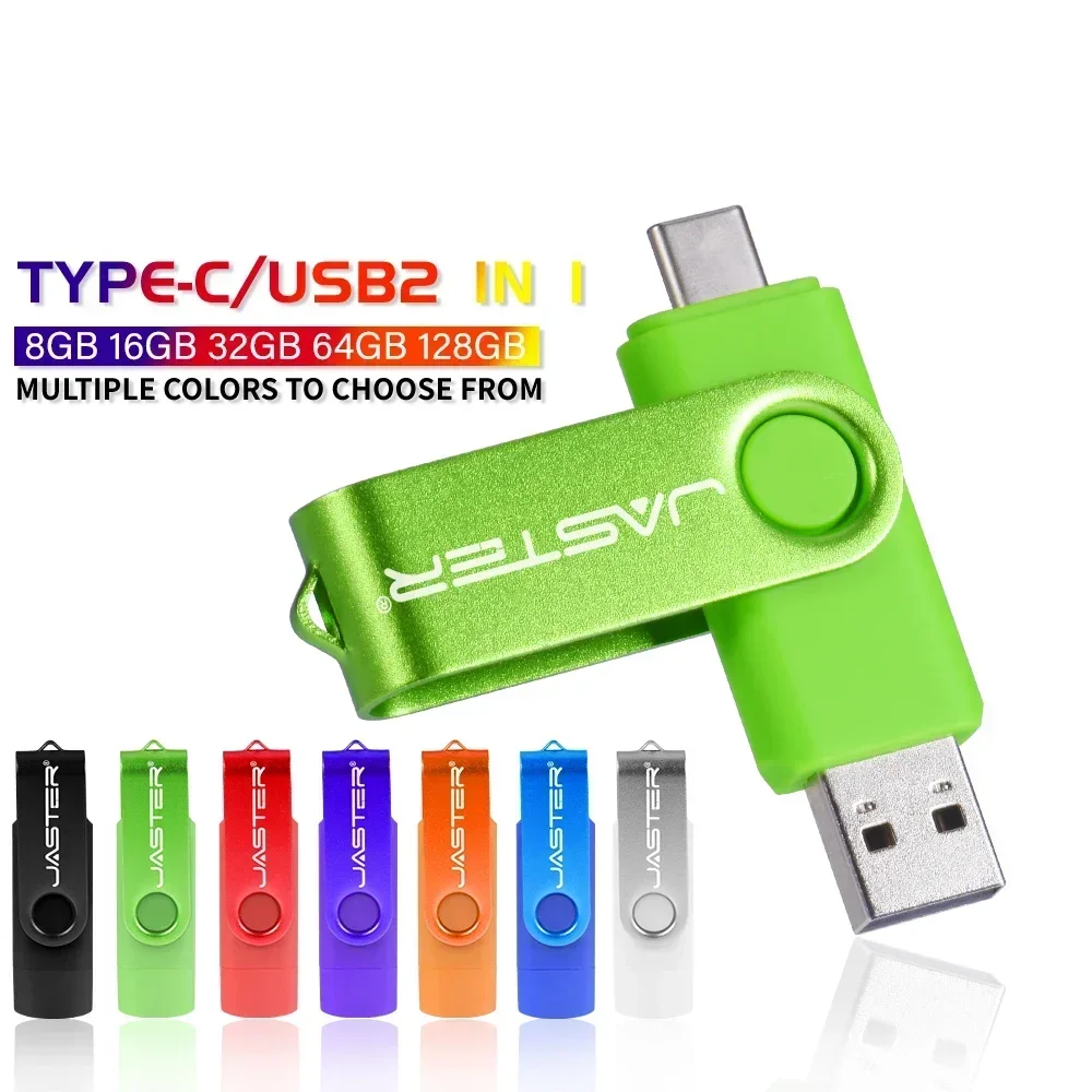 Jaster-otg Unidade Flash Usb Pen Drive Usb Tipo-c Disco u Portátil Logotipo Personalizado Rotativo 16gb 32gb 64gb 128gb 10 Pcs por Lote - Imagem 2