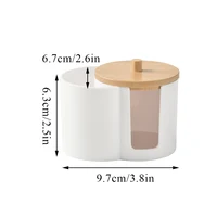 Cotton Round Pad Holder Powder Puff Storage Box Home Cotton Swab Box Makeup Organizer Dustproof Portable Durable Bathroom Jar 5