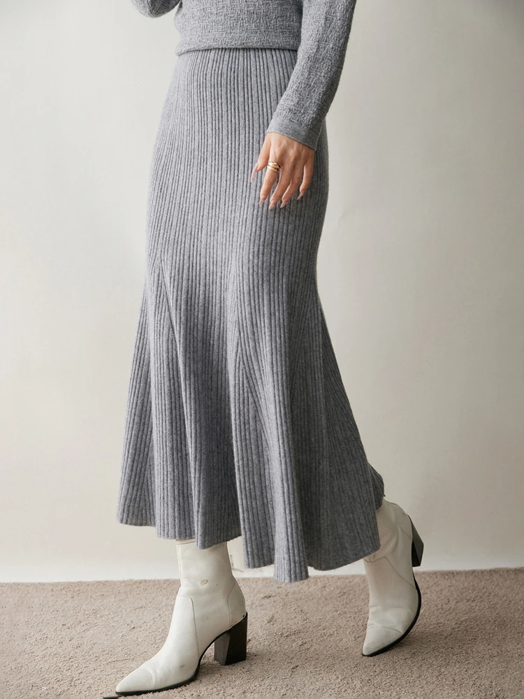 Cashmere skirt winter elegance