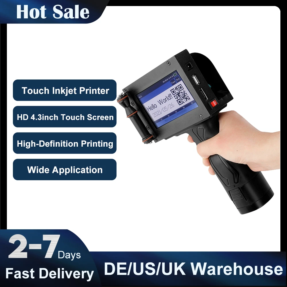 SL-127 Touch Inkjet Portable Hand Jet Handheld Printer For Logo/ Expiry Date/Batch Code/Serial Number/Label/Barcode/QR Code