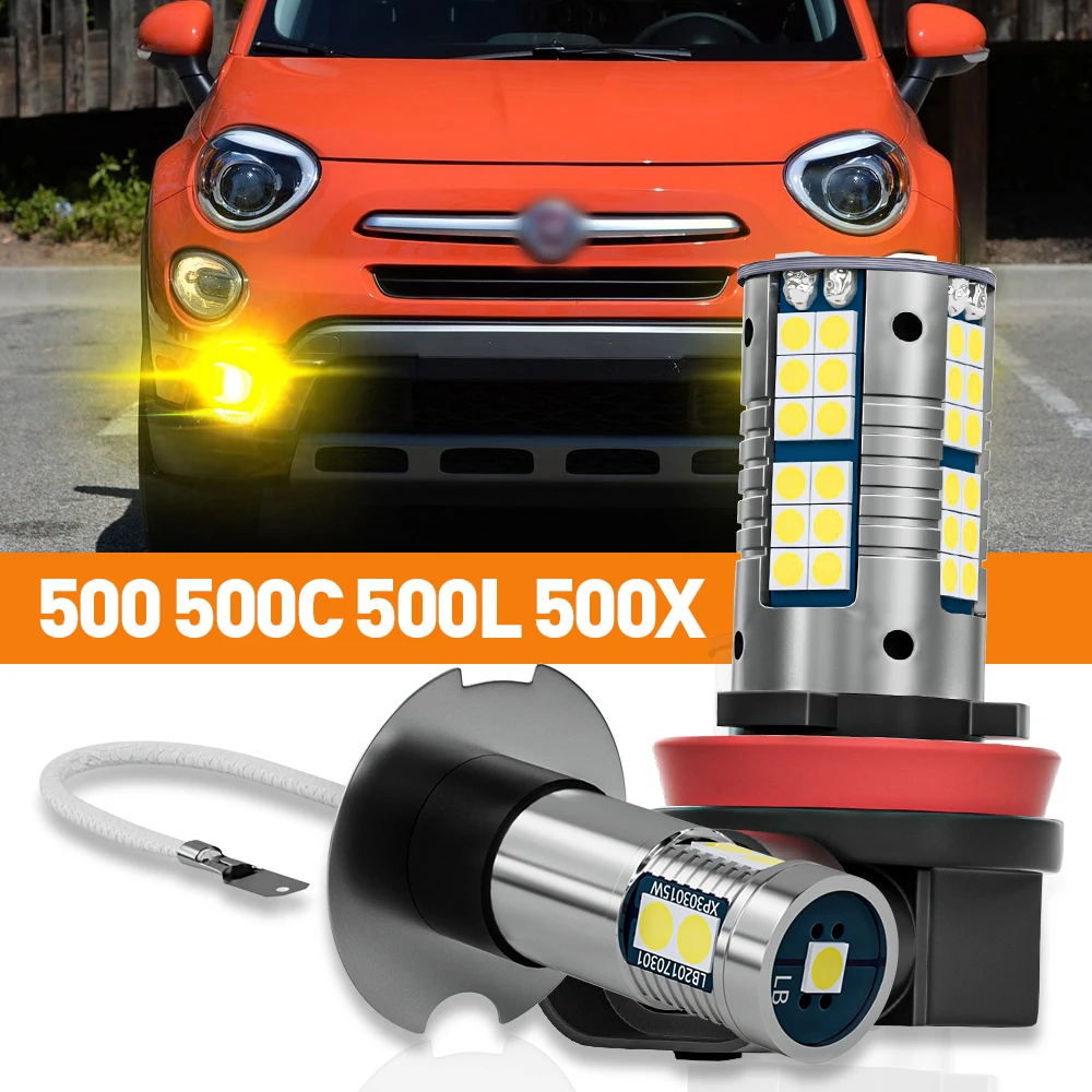 2pcsLEDFogLightForFiat500500C500L500X20072018200720082009